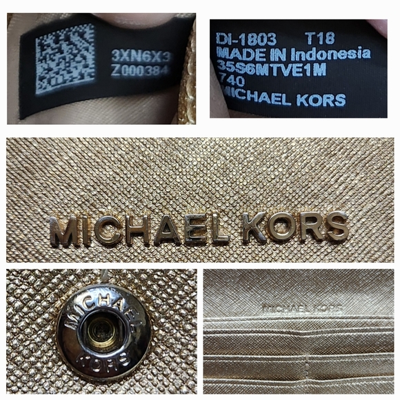 MICHAEL KORS Metallic Gold Saffiano Leather Wallet EUC - Picture 13 of 13